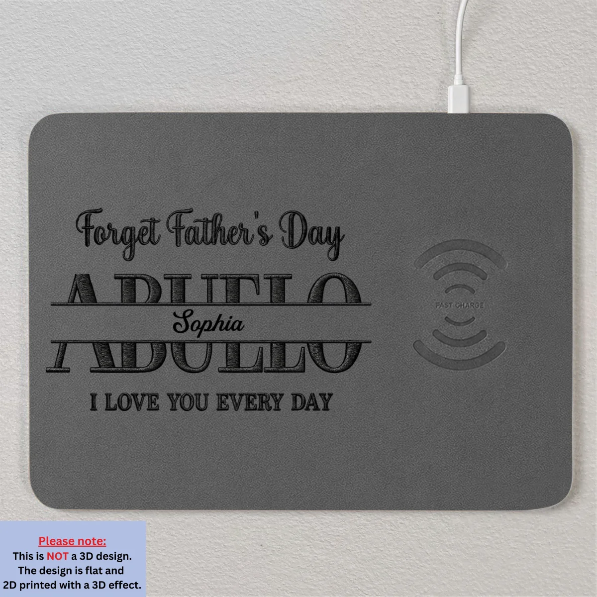 We Love You Every Day - Personalized Custom Charging Mat - Image 10