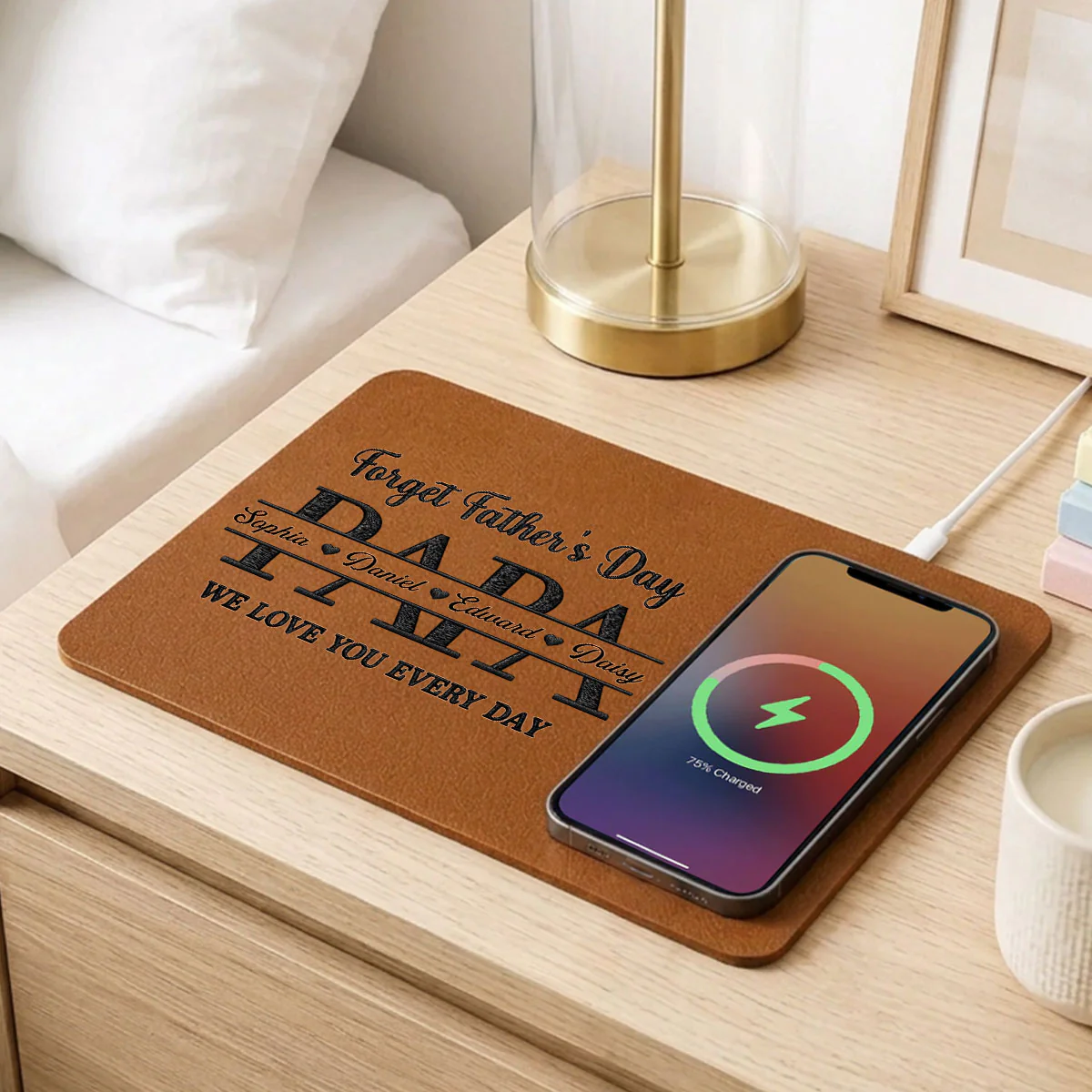 We Love You Every Day - Personalized Custom Charging Mat - Image 5