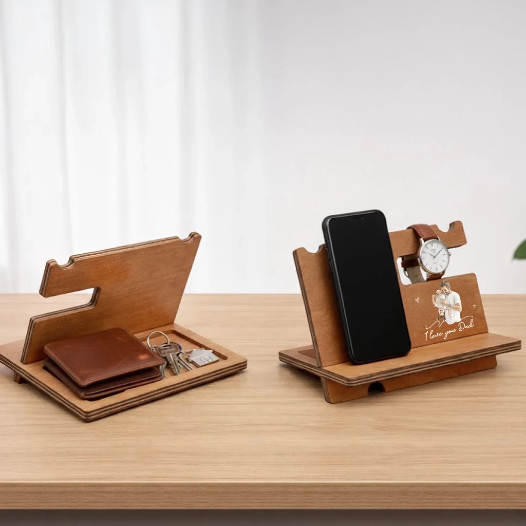 We Love You - Personalized Custom Wood Phone Docking Station - Image 4
