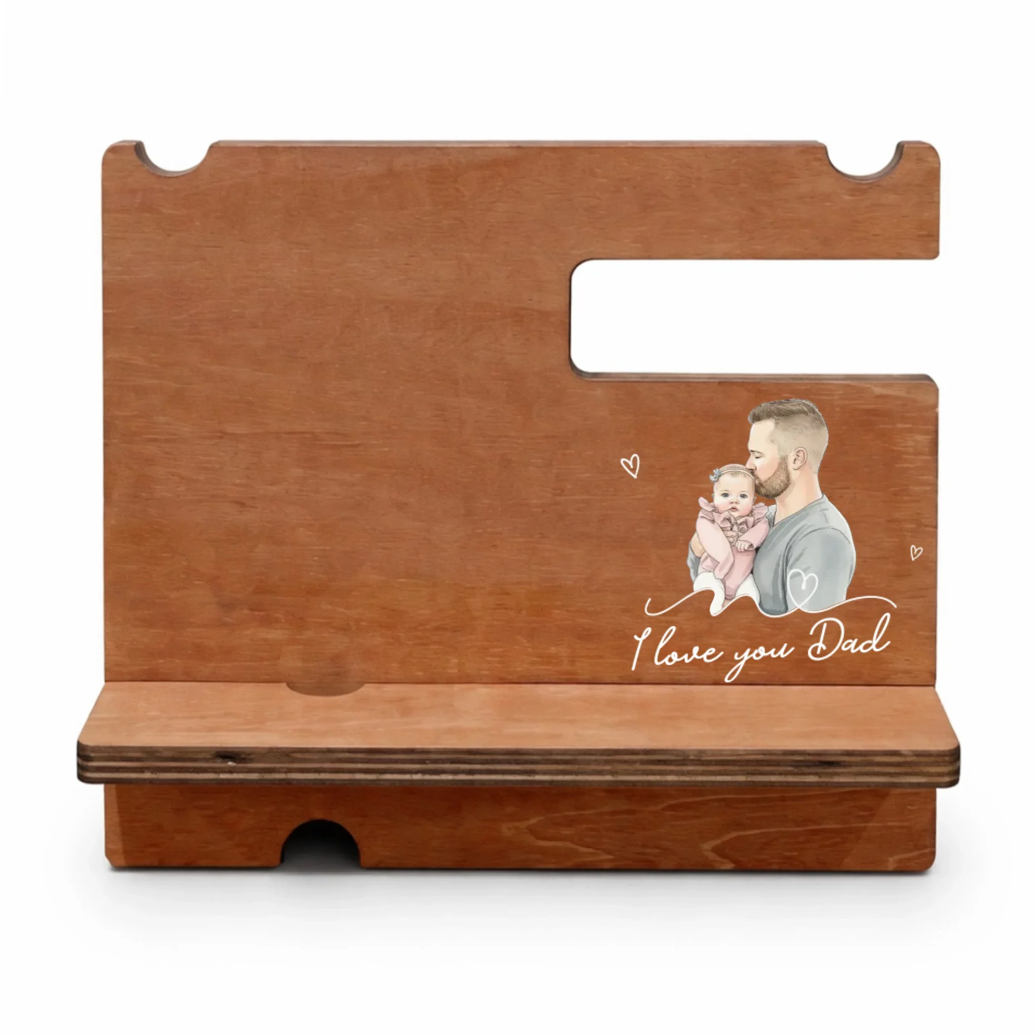 We Love You - Personalized Custom Wood Phone Docking Station - Image 9