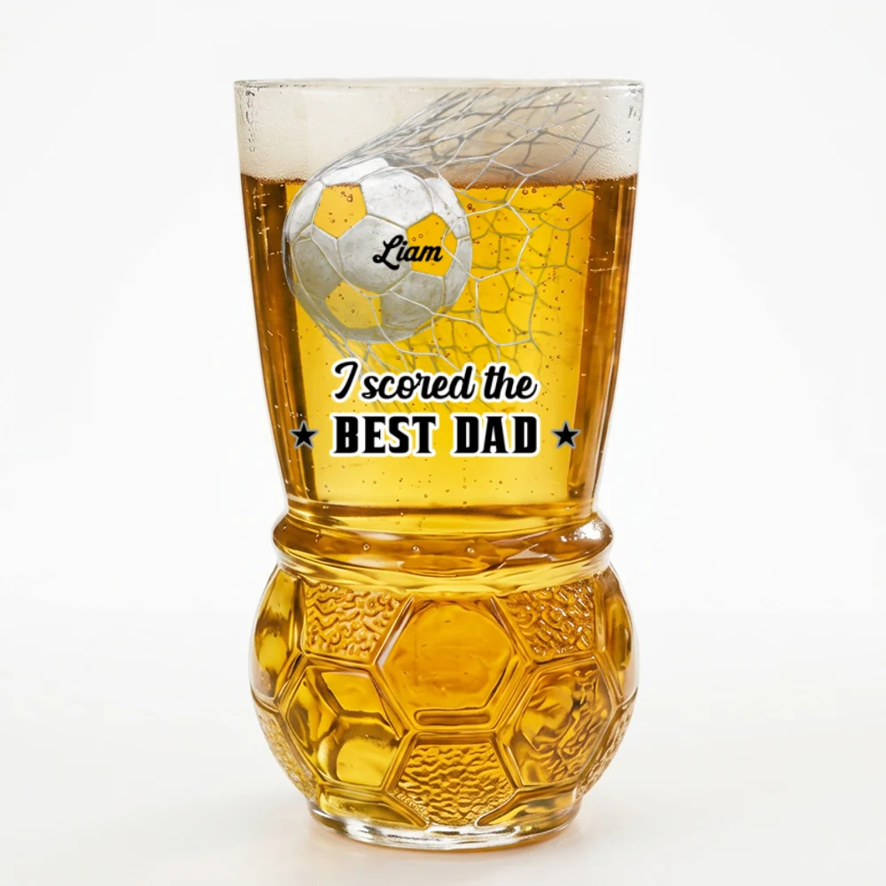 We Scored The Best Dad - Personalized Custom Football Beer Glass - Image 8