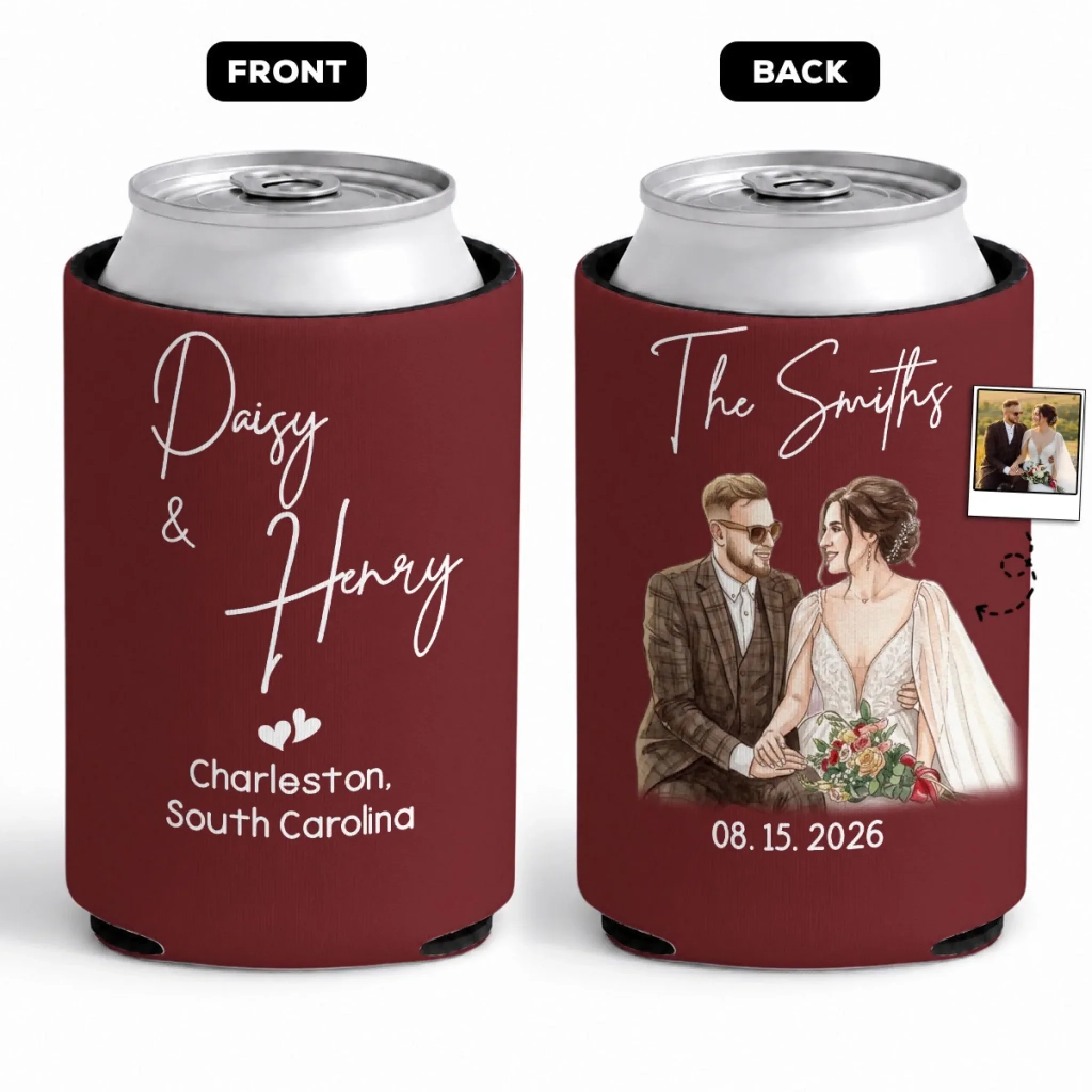 Wedding Cheers - Personalized Custom Skinny Can Cooler