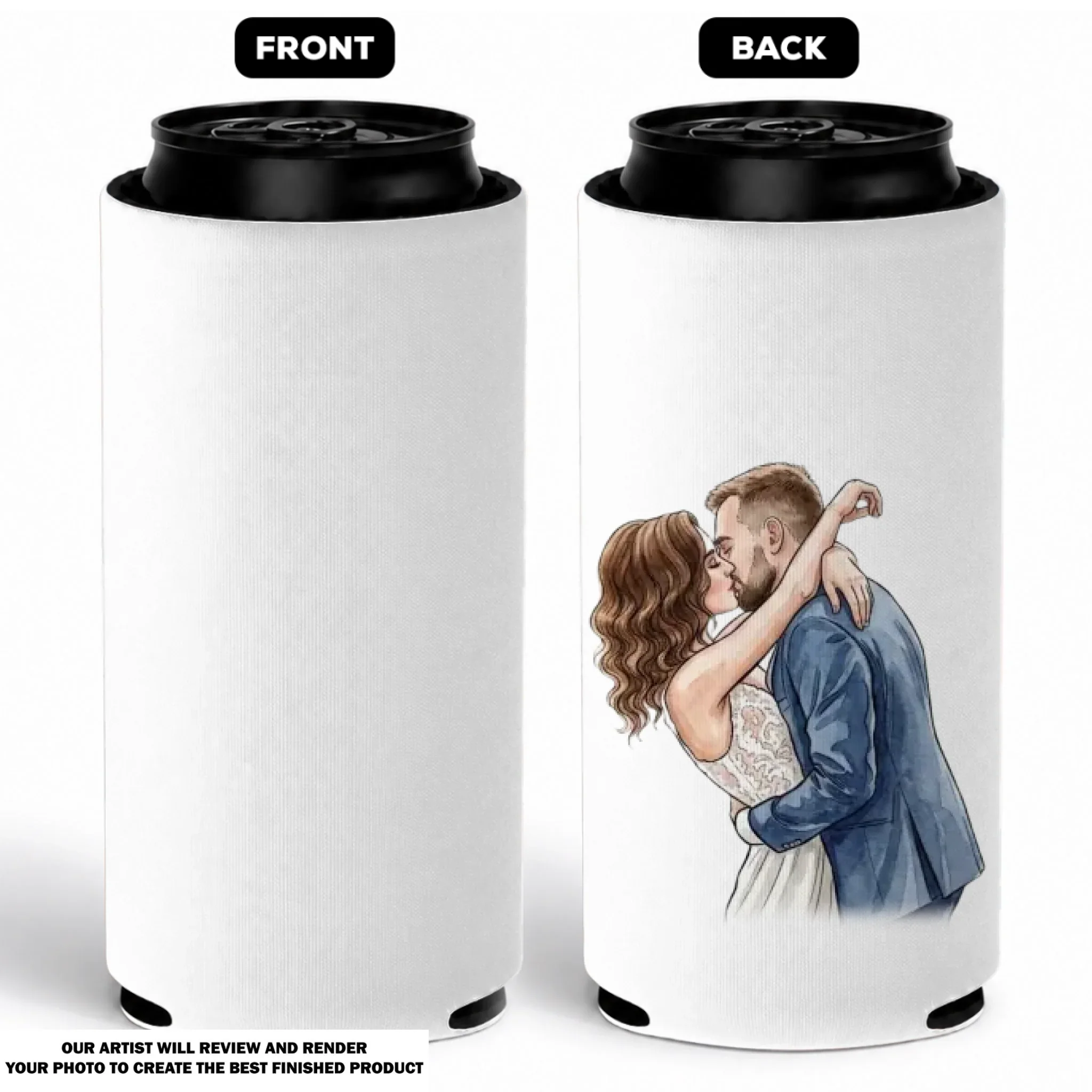 Wedding Cheers - Personalized Custom Skinny Can Cooler - Image 8