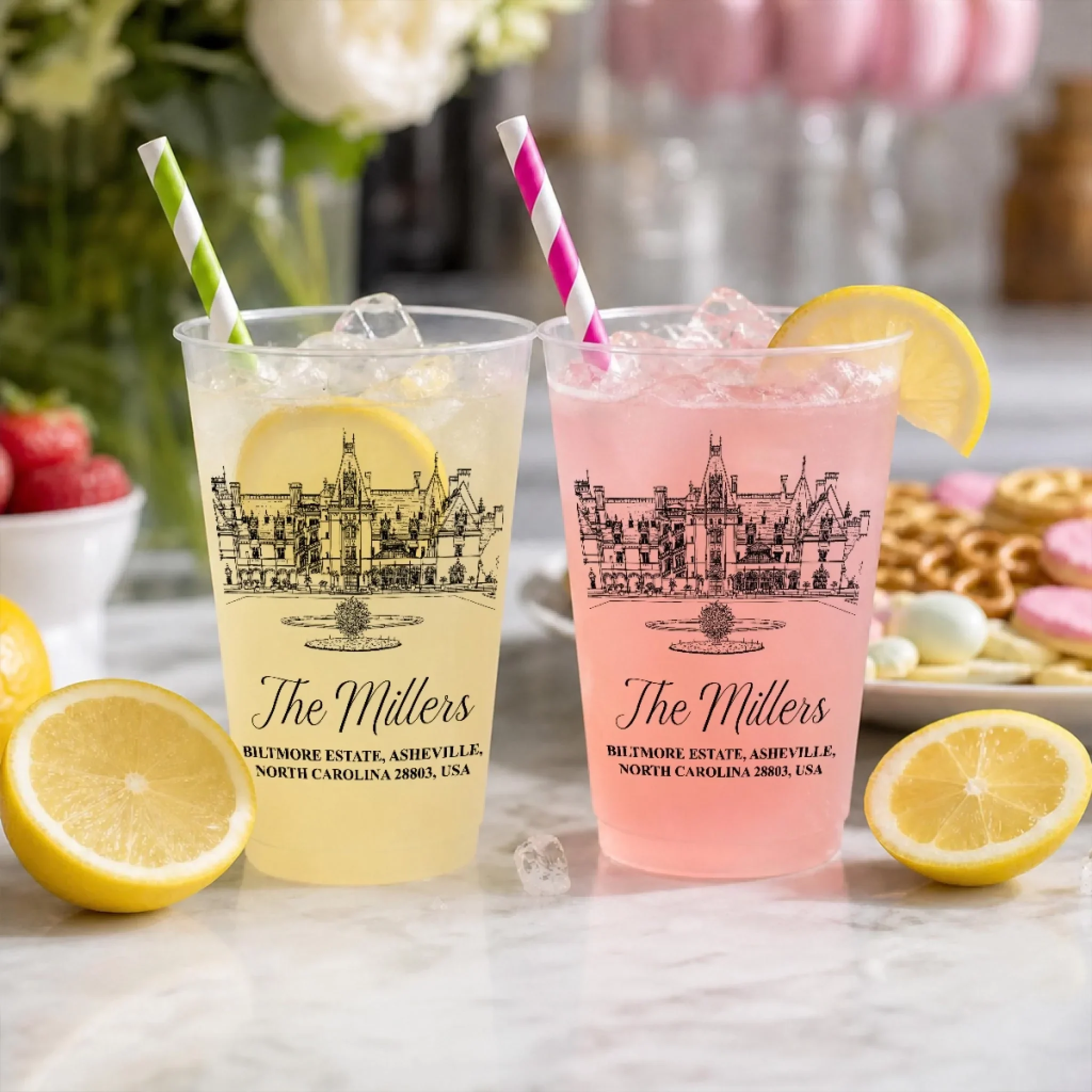 Wedding Venue Illustration - Personalized Custom Frosted Cup - Image 5