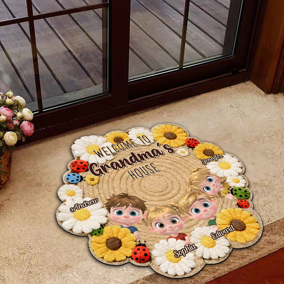 Welcome To Grandma Home - Personalized Custom Doormat - Image 4