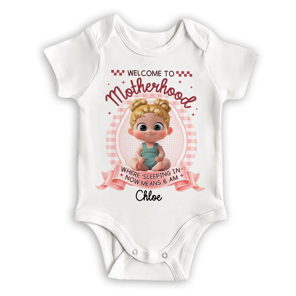 Welcome To Motherhood - Personalized Custom Baby Onesie