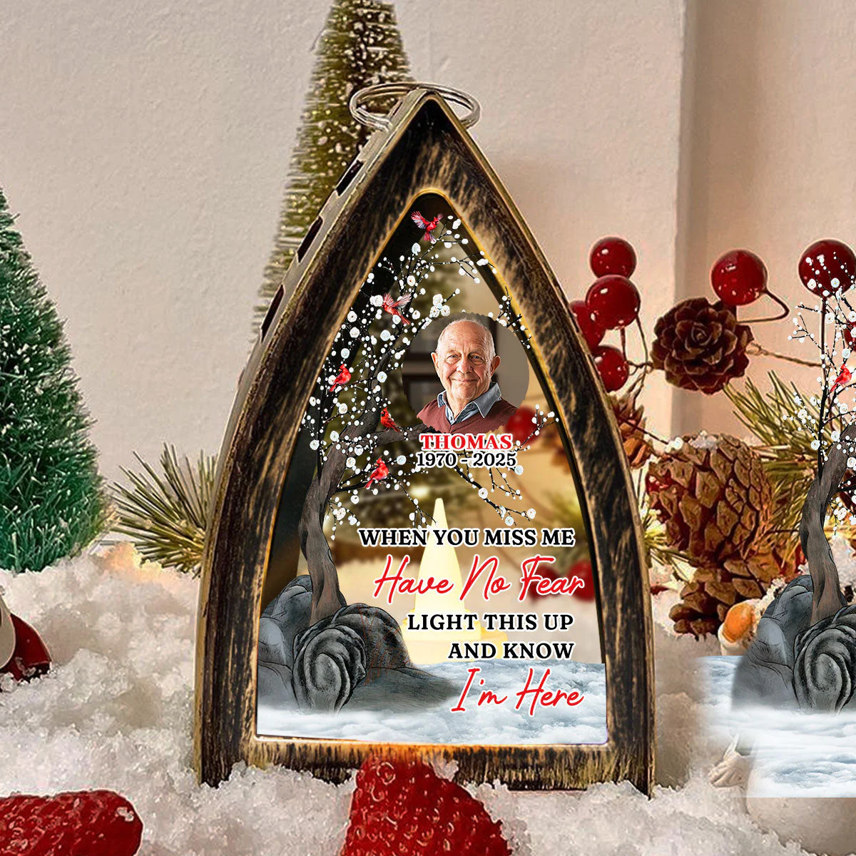 When You Miss Me Have No Fear Memorial - Personalized Custom Table Lantern - Image 4