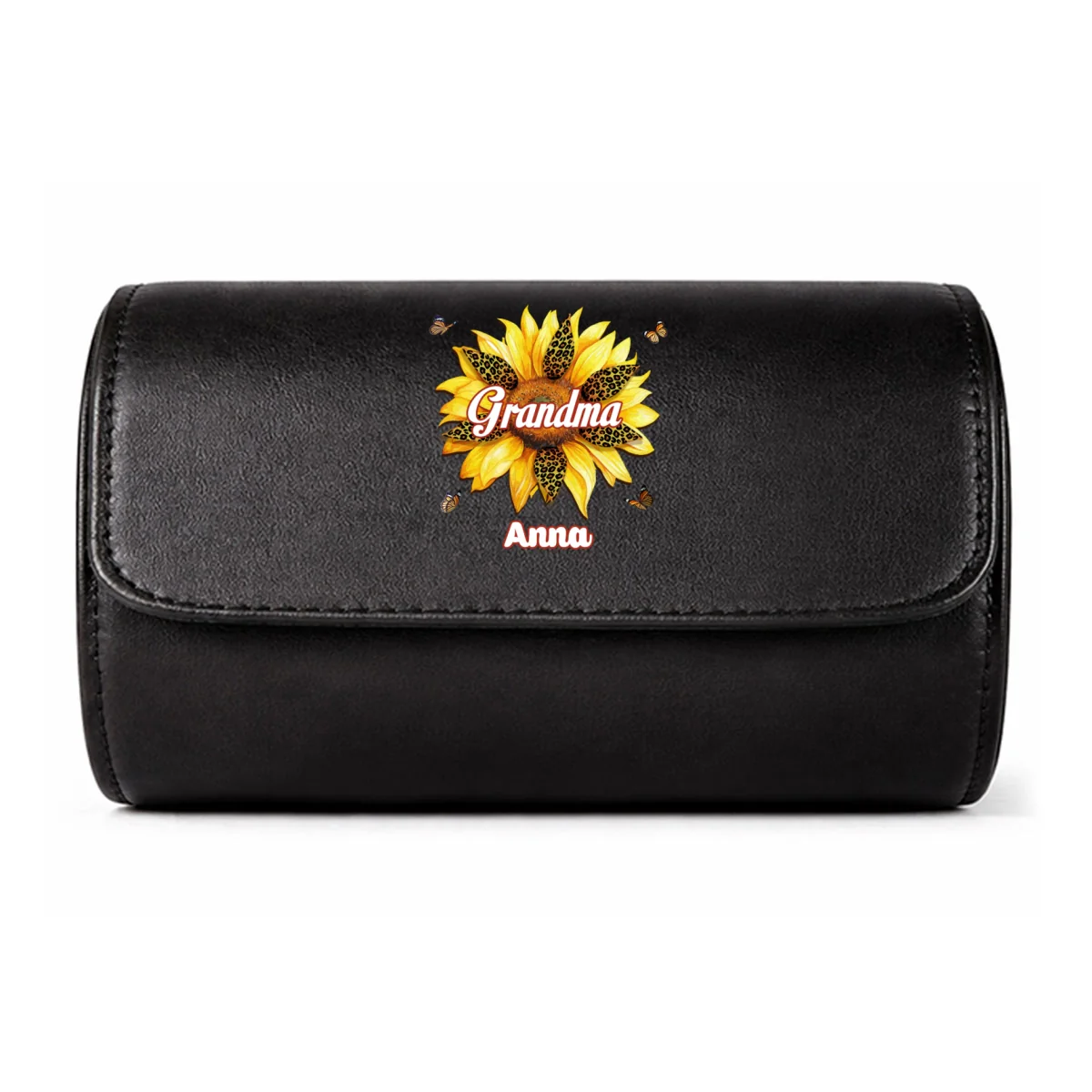 Where Grandma Sunflower Blooms - Personalized Custom Leather Watch Case - Image 13