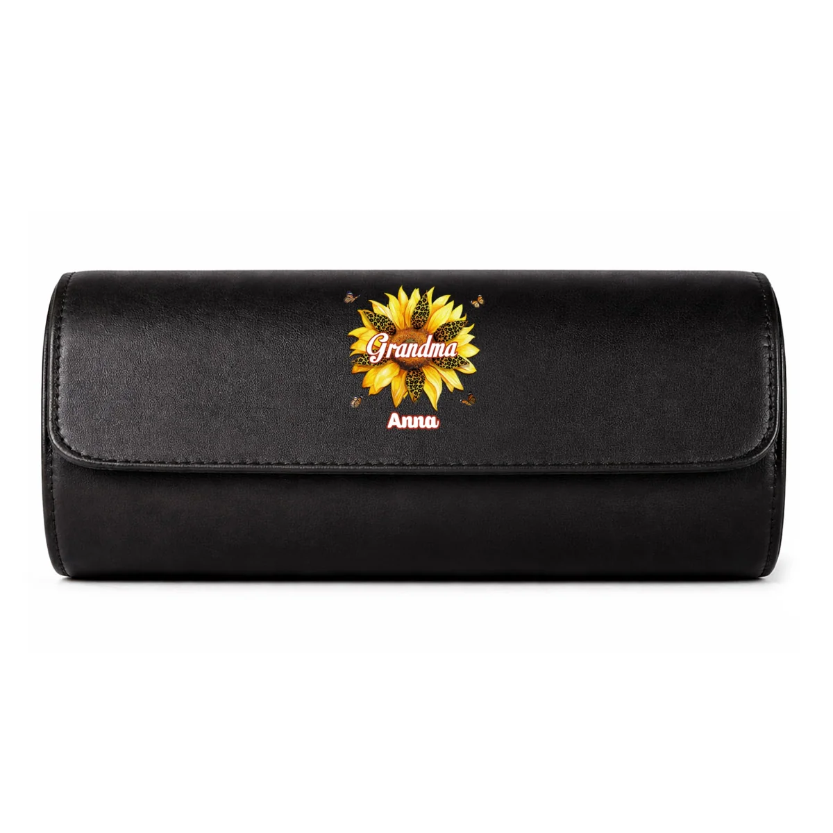 Where Grandma Sunflower Blooms - Personalized Custom Leather Watch Case - Image 15
