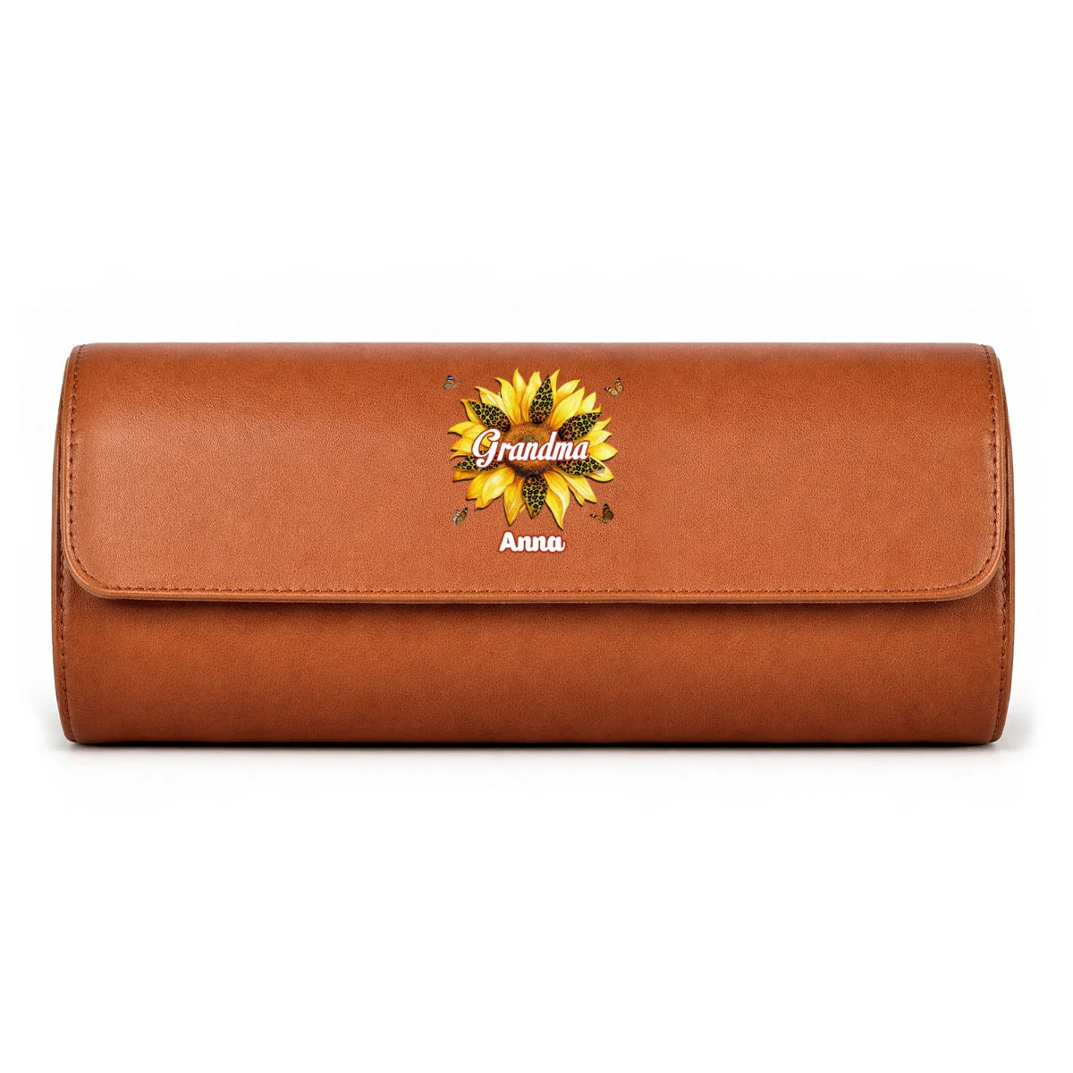 Where Grandma Sunflower Blooms - Personalized Custom Leather Watch Case - Image 16