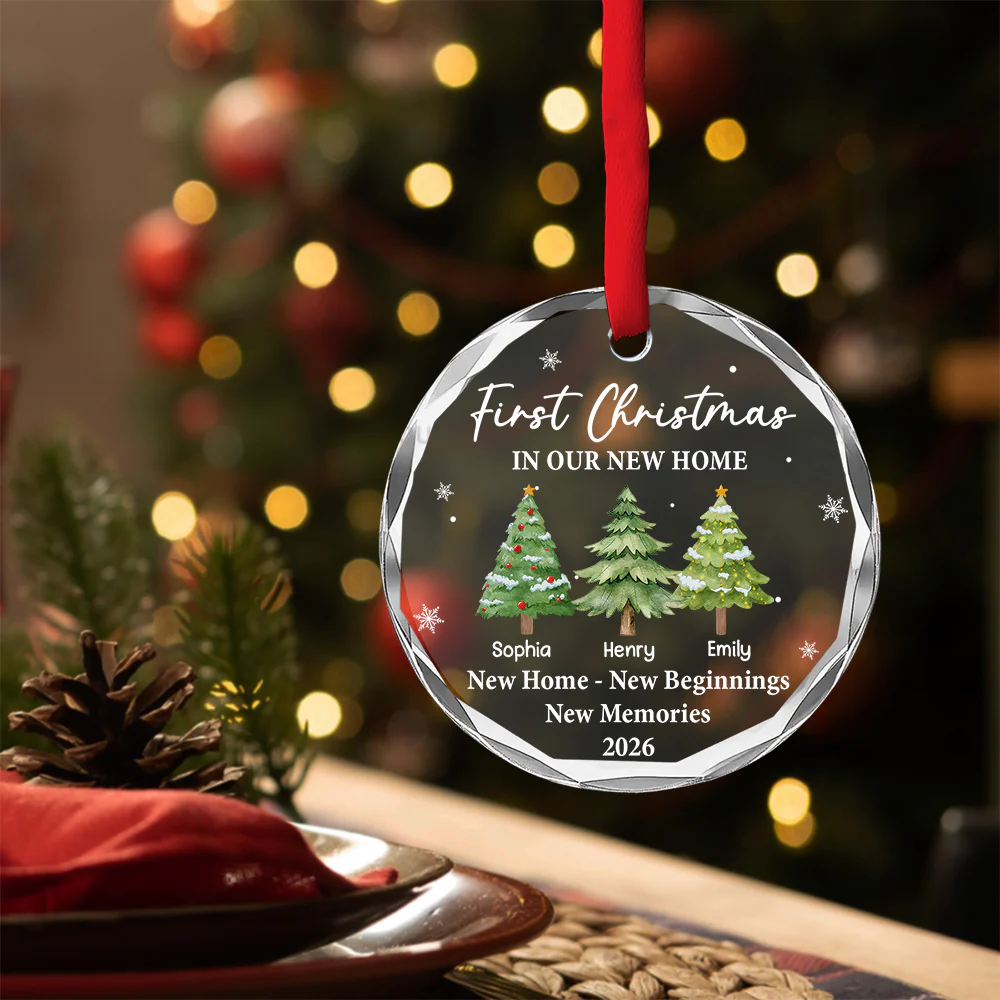 Where Memories Begin And Love Grows - Personalized Custom Glass Ornament - Image 4