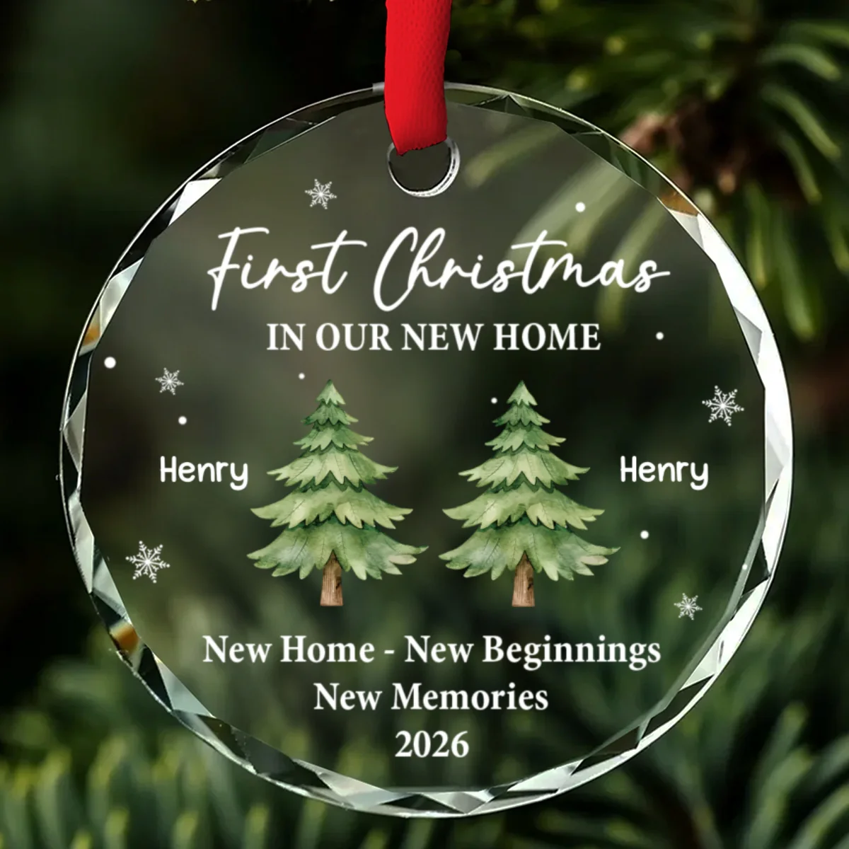 Where Memories Begin And Love Grows - Personalized Custom Glass Ornament - Image 7