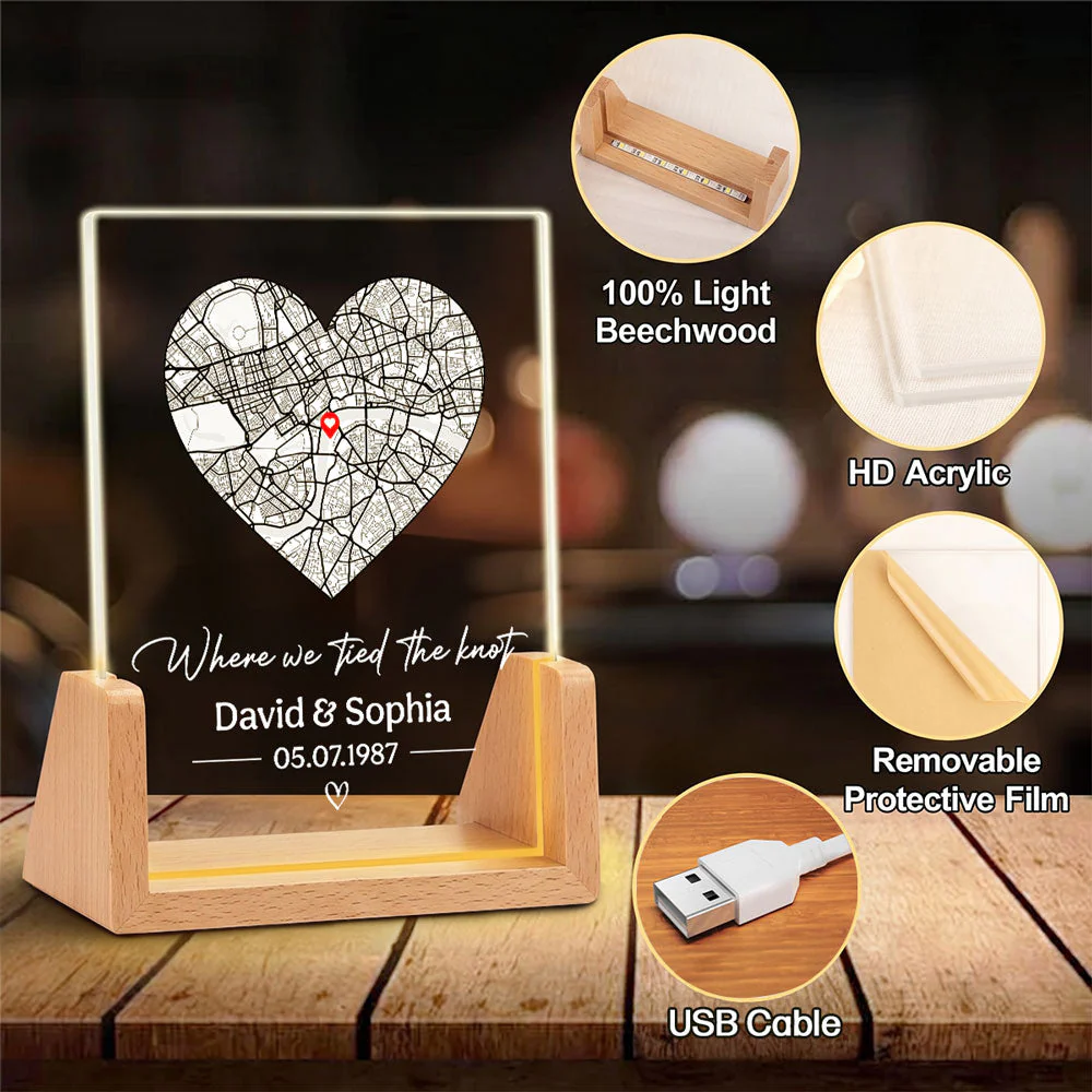 Where We Tied The Knot - Personalized Custom Night Light - Image 7