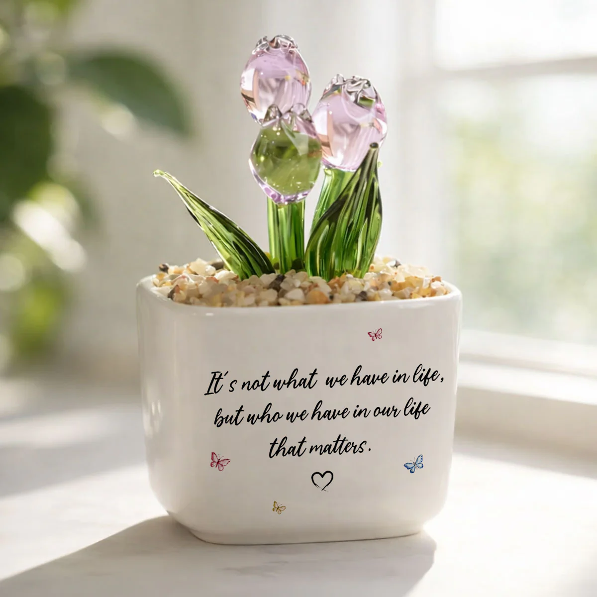Who Matters Most - Personalized Custom Glass Everlasting Tulips - Image 2