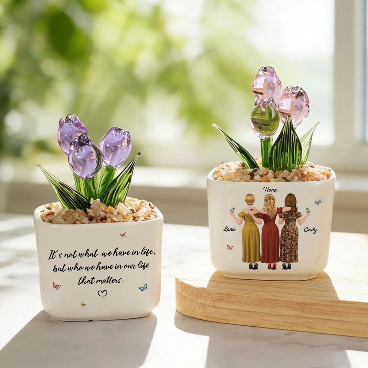 Who Matters Most - Personalized Custom Glass Everlasting Tulips - Image 5