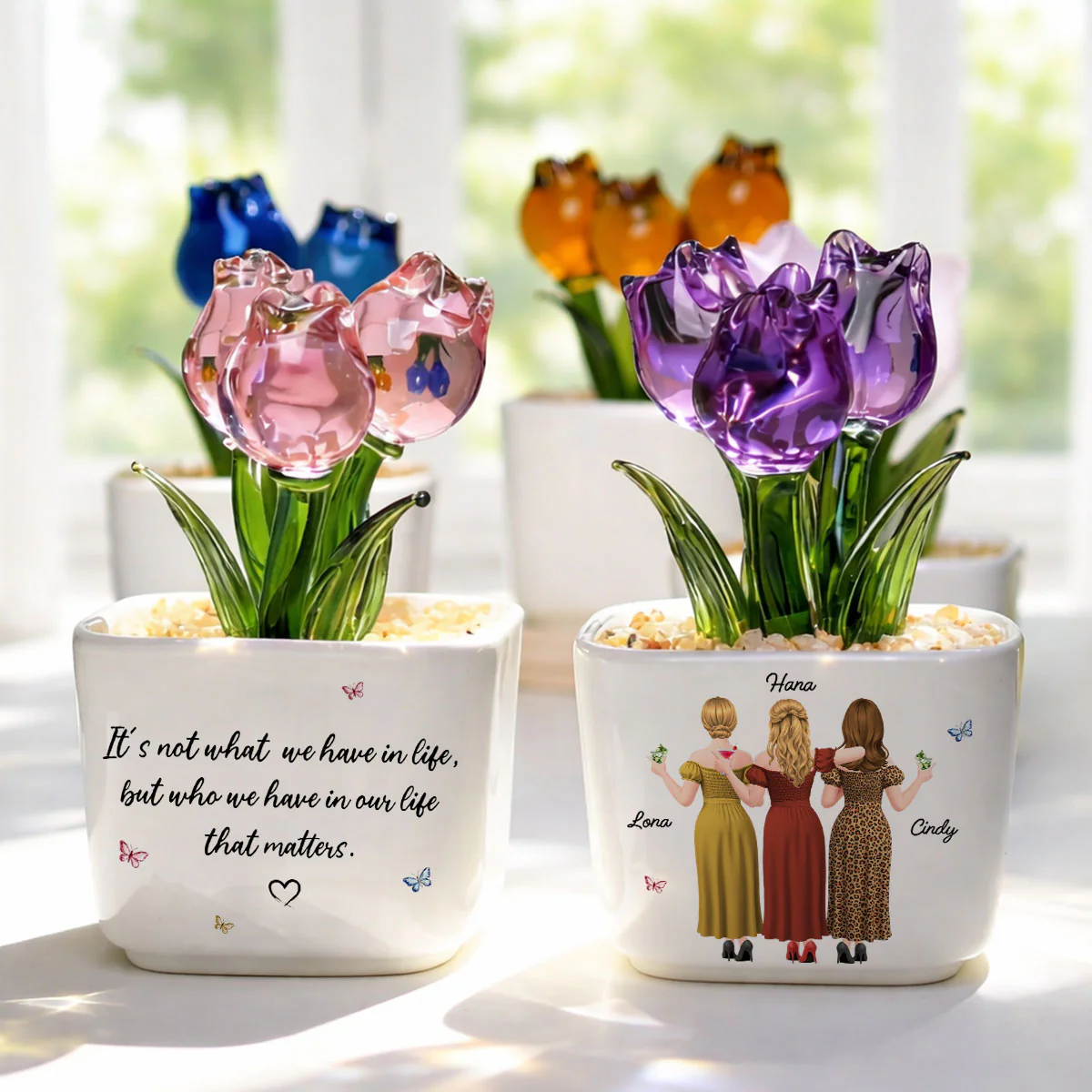 Who Matters Most - Personalized Custom Glass Everlasting Tulips - Image 6