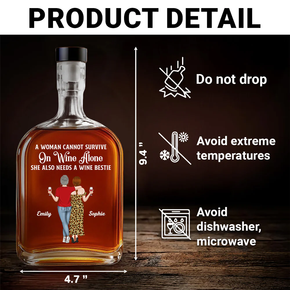 Wine Besties - Personalized Custom Spirits Decanter - Image 5