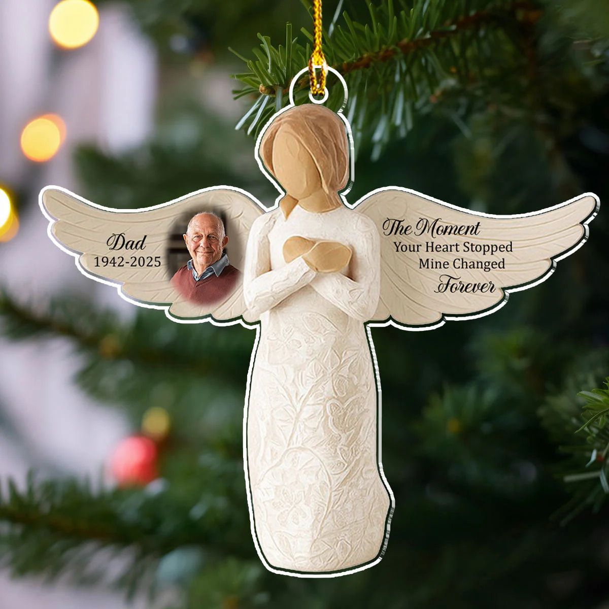 Wings Of Remembrance - Personalized Custom Acrylic Ornament - Image 4