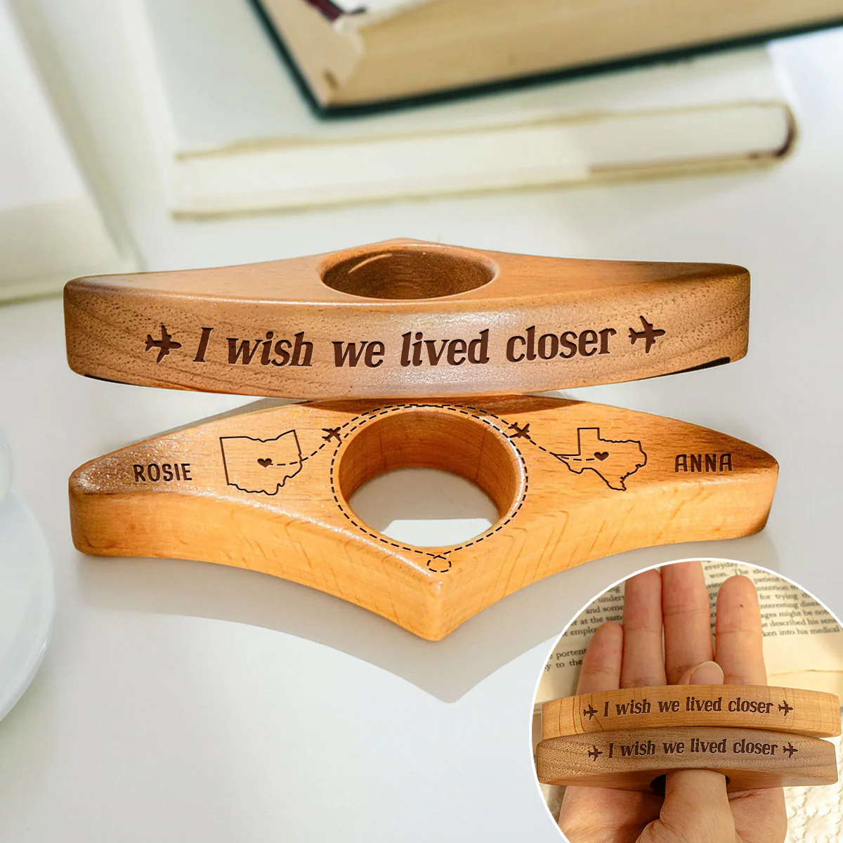 Wish We Lived Closer - Personalized Custom Book Page Holder - Image 2