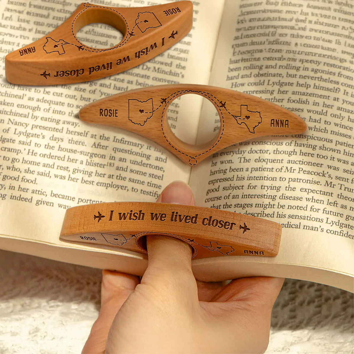 Wish We Lived Closer - Personalized Custom Book Page Holder - Image 3