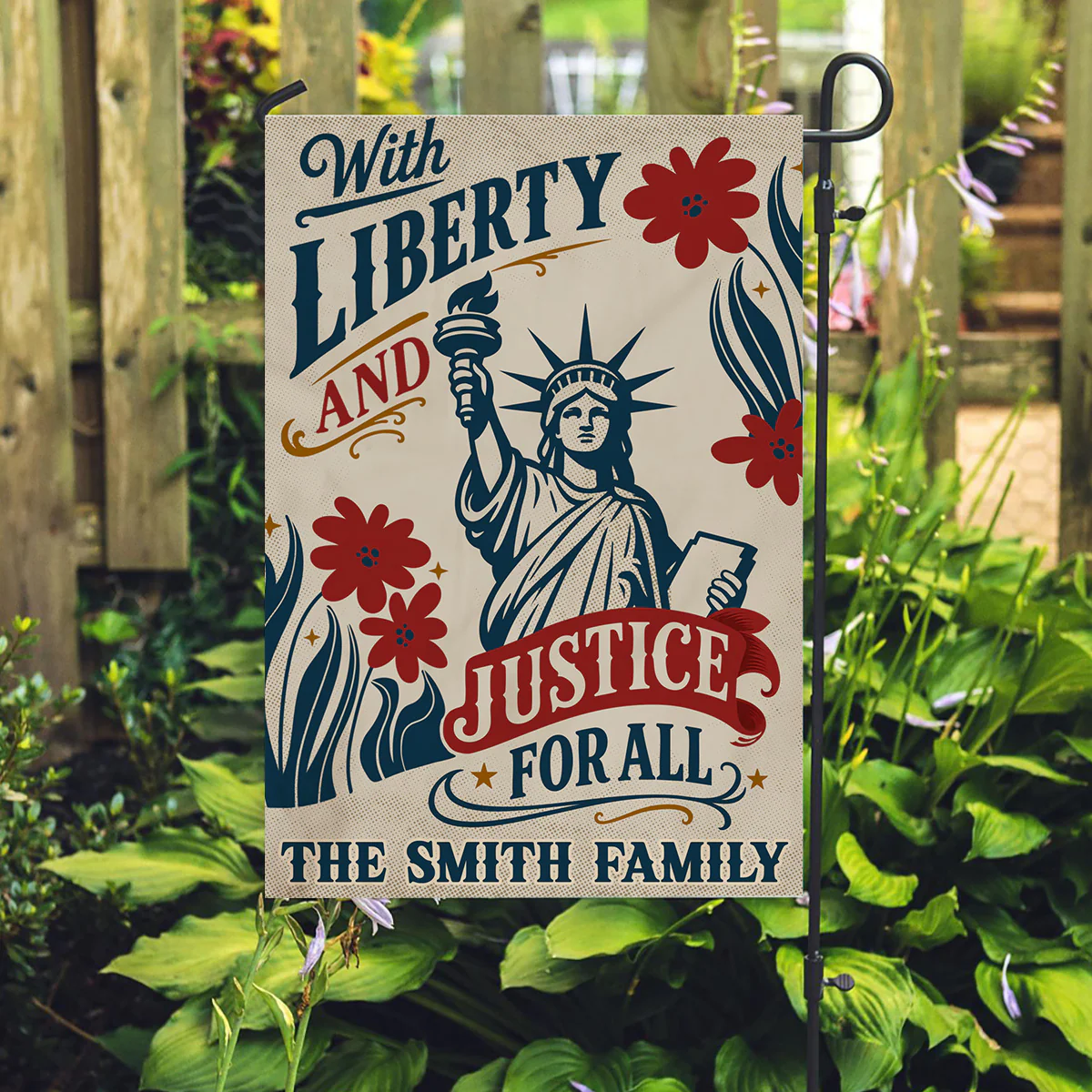 With Liberty For Us - Personalized Custom Flag - Image 2