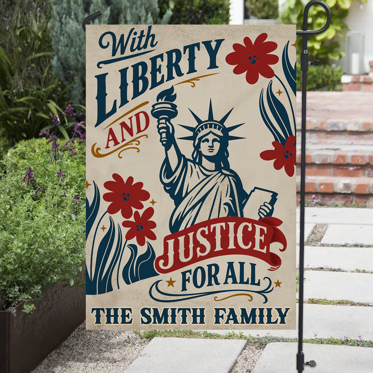 With Liberty For Us - Personalized Custom Flag - Image 3
