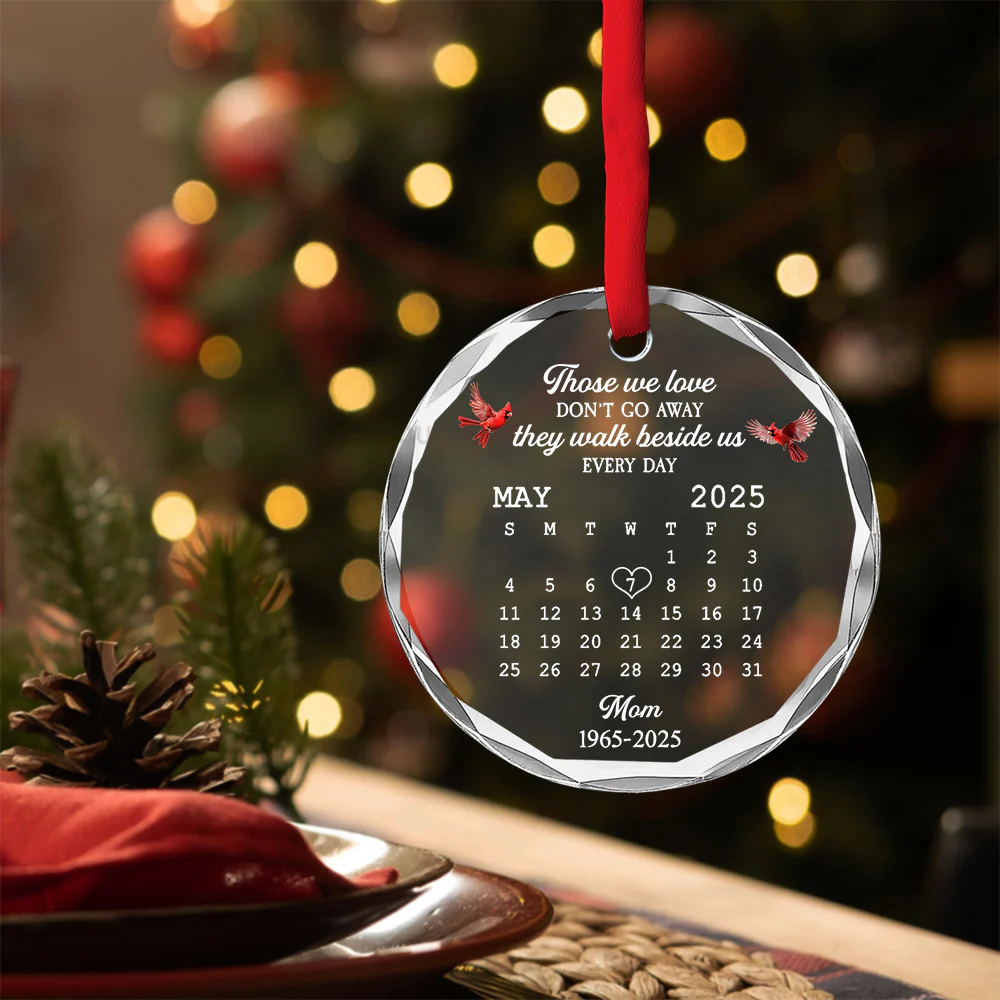 With Us Always - Personalized Custom Glass Ornament - Image 4