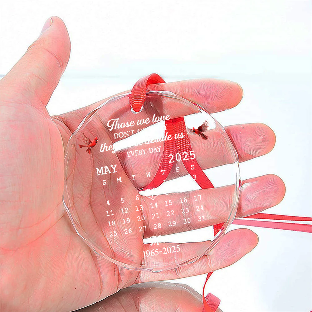 With Us Always - Personalized Custom Glass Ornament - Image 5