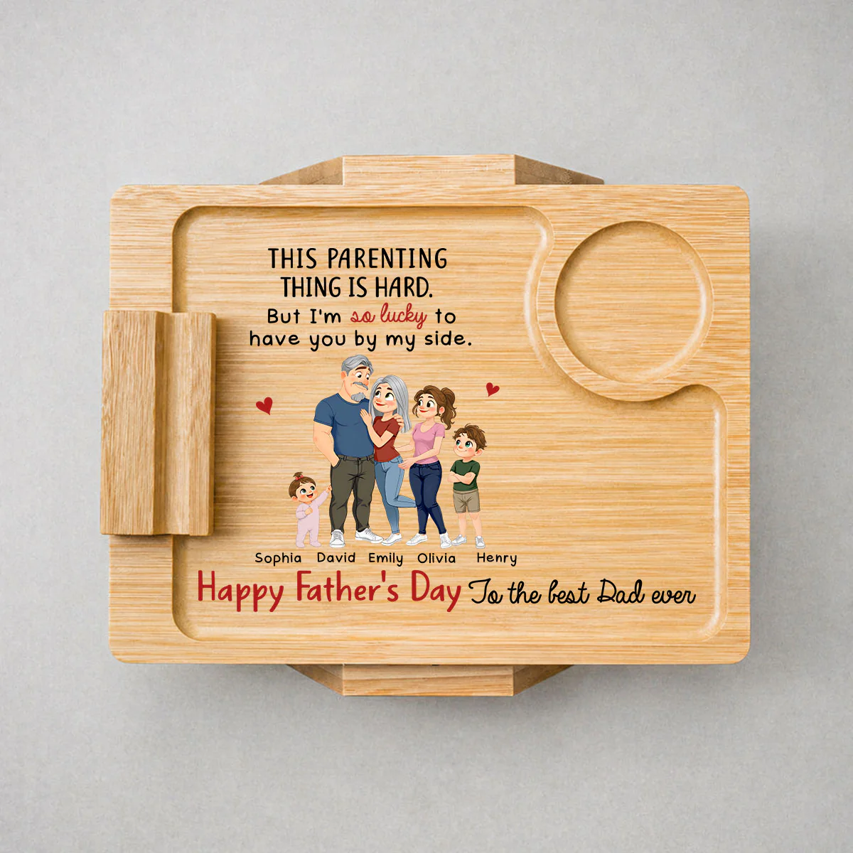 Without You I Cannot Handle This Parenting Thing - Personalized Custom Wooden Couch Arm Table - Image 3