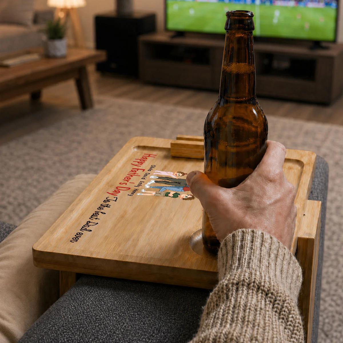 Without You I Cannot Handle This Parenting Thing - Personalized Custom Wooden Couch Arm Table - Image 4