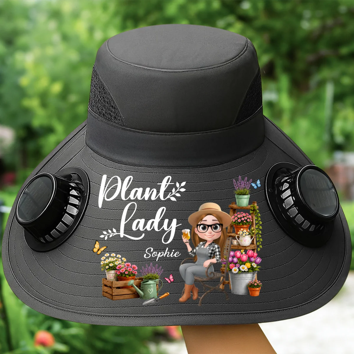 Women Garden - Personalized Custom Solar Fan Hat - Image 8