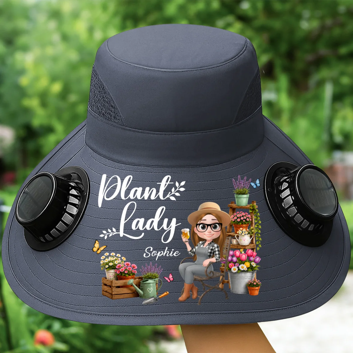 Women Garden - Personalized Custom Solar Fan Hat - Image 9