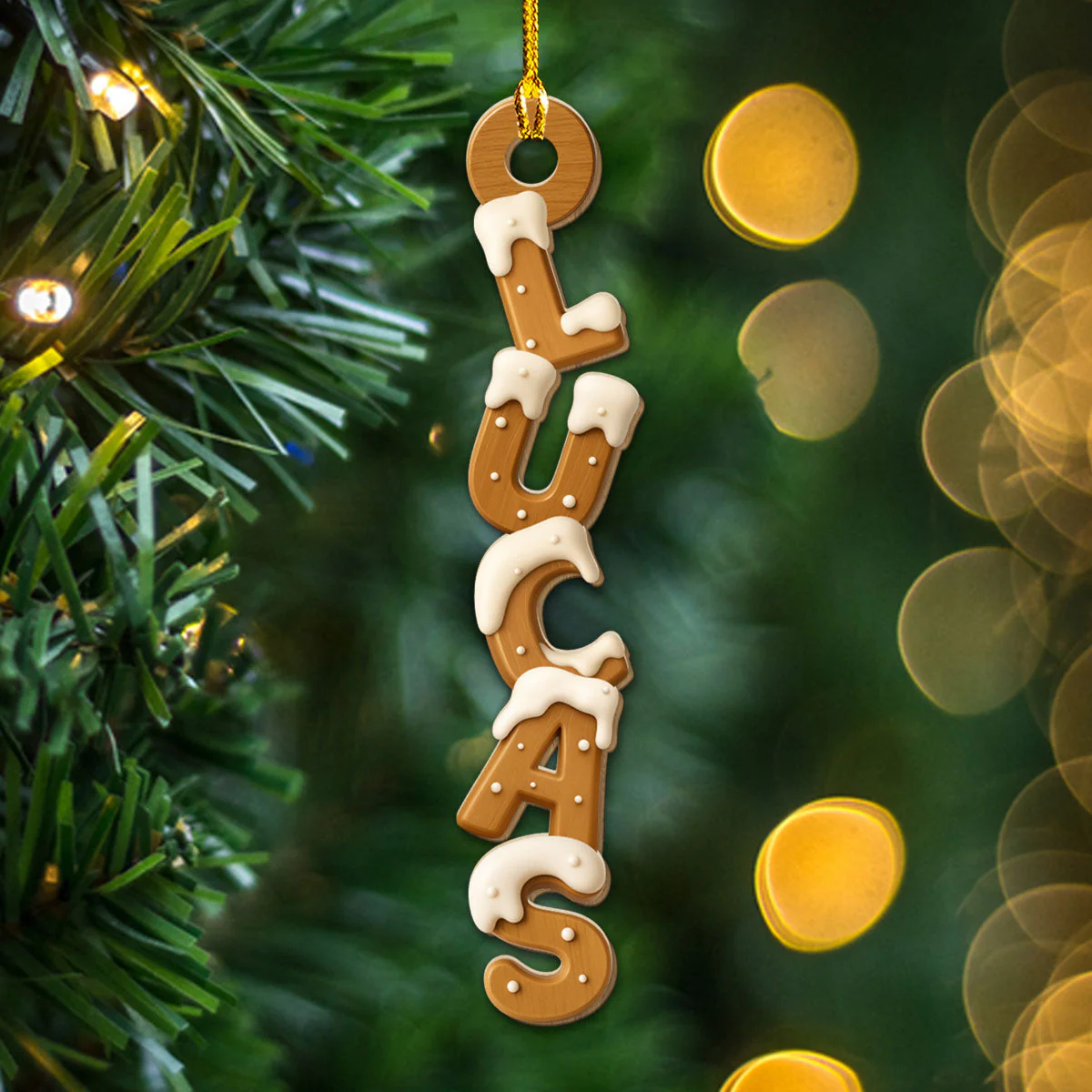 Wood Letter - Personalized Custom 3D Effect Wood Ornament - Image 3
