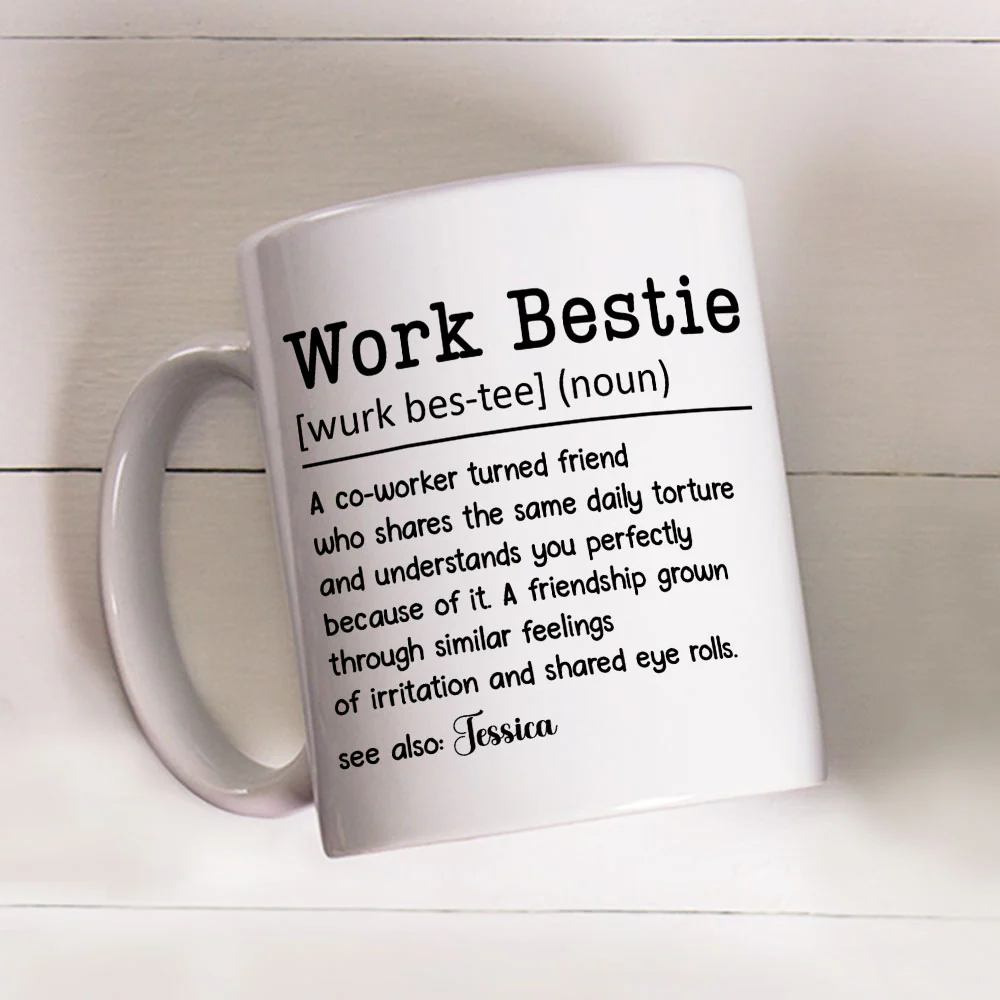 Work Bestie - Personalized Custom Coffee Mug - Image 2