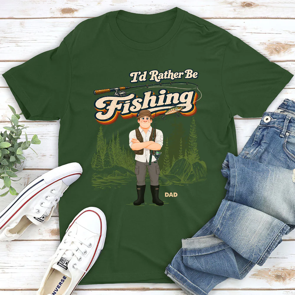 Would Rather Be Fishing - Personalized Custom Shirt - Image 4