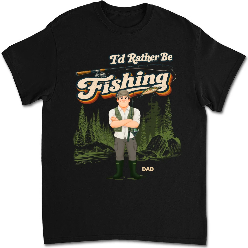 Would Rather Be Fishing - Personalized Custom Shirt - Image 5