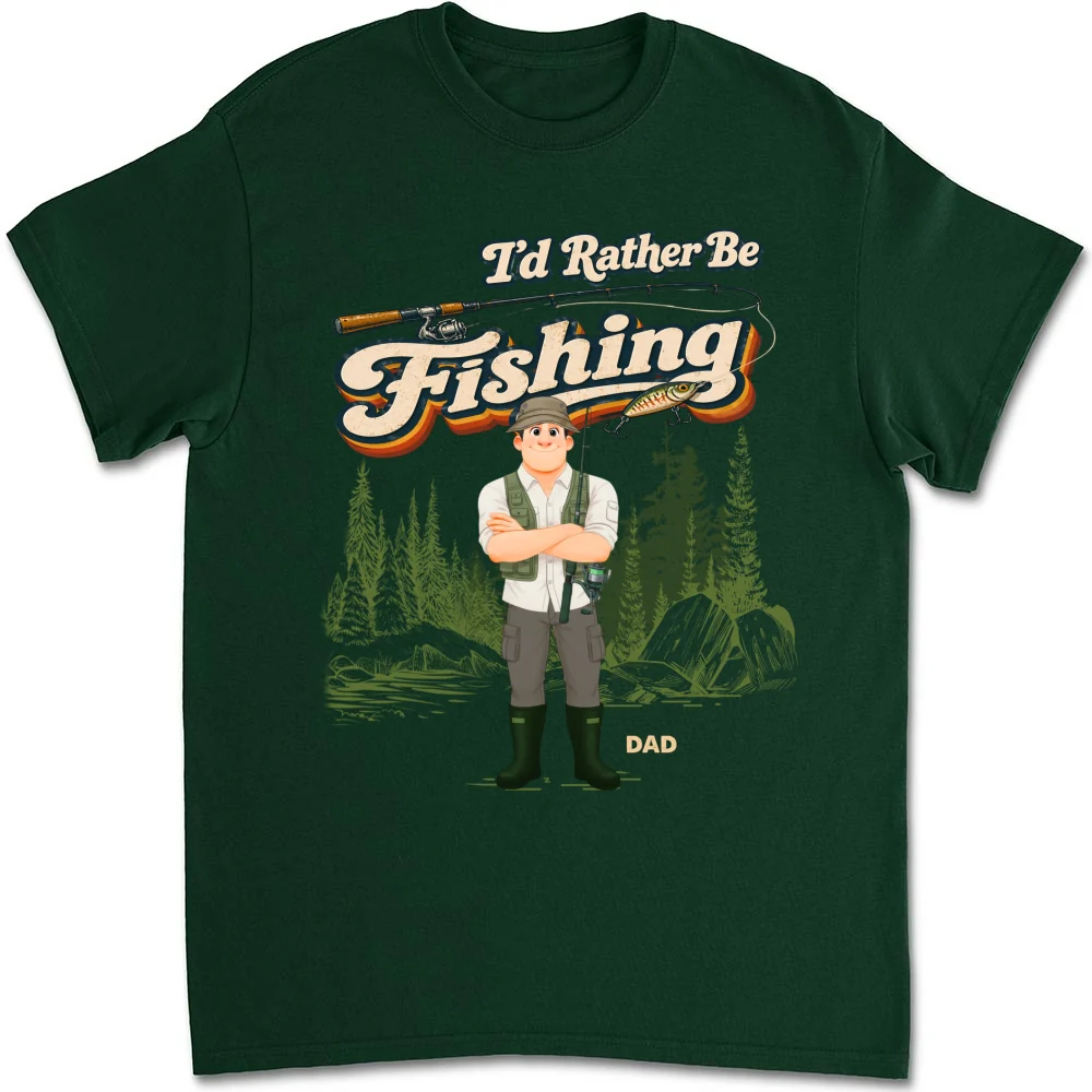 Would Rather Be Fishing - Personalized Custom Shirt - Image 7