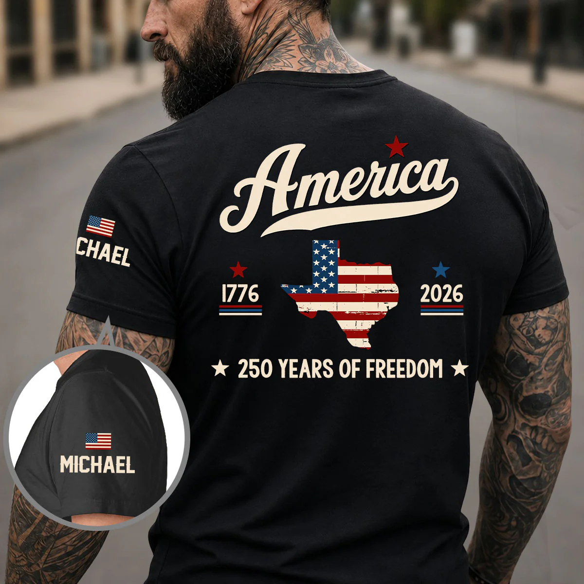 Year Of America - Personalized Custom Shirt With Design On Sleeve - Image 4
