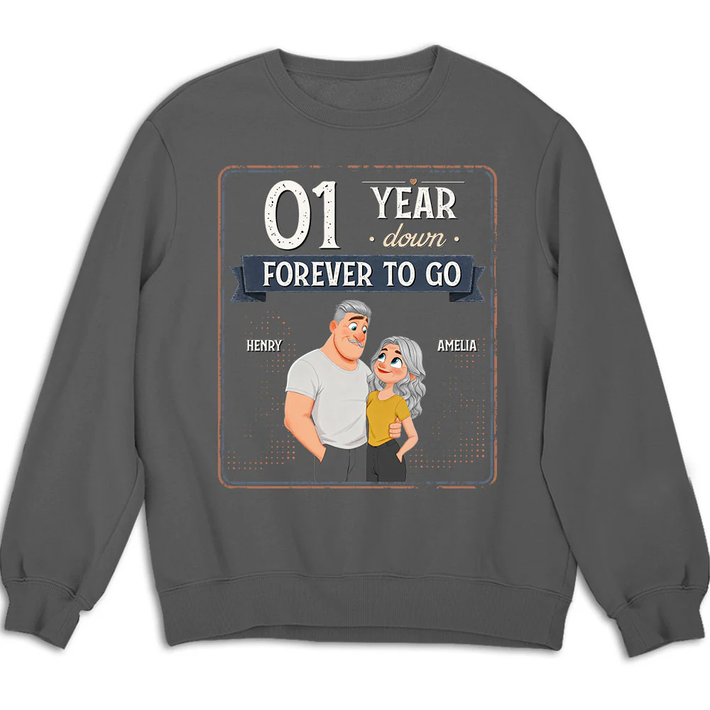 Years Down Forever To Go - Personalized Custom Shirt - Image 2
