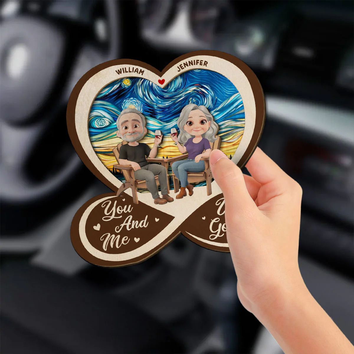 You And Me Always And Forever - Personalized Custom Car Visor Clip - Image 3