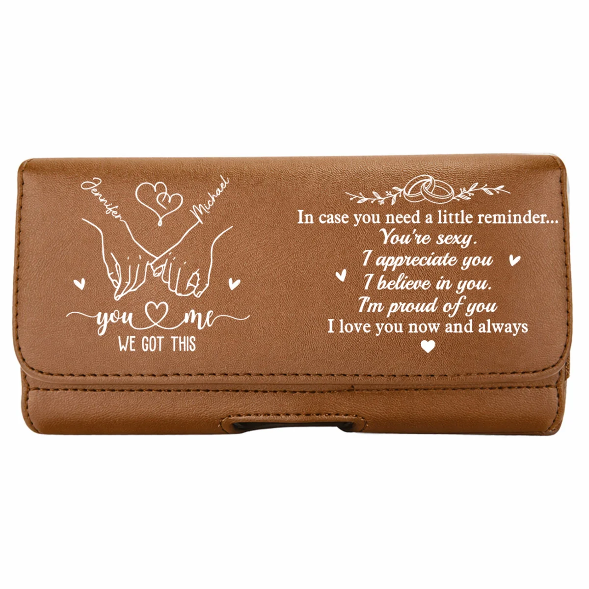You And Me We Got This - Personalized Custom Leather Phone And Card Holster - Image 10