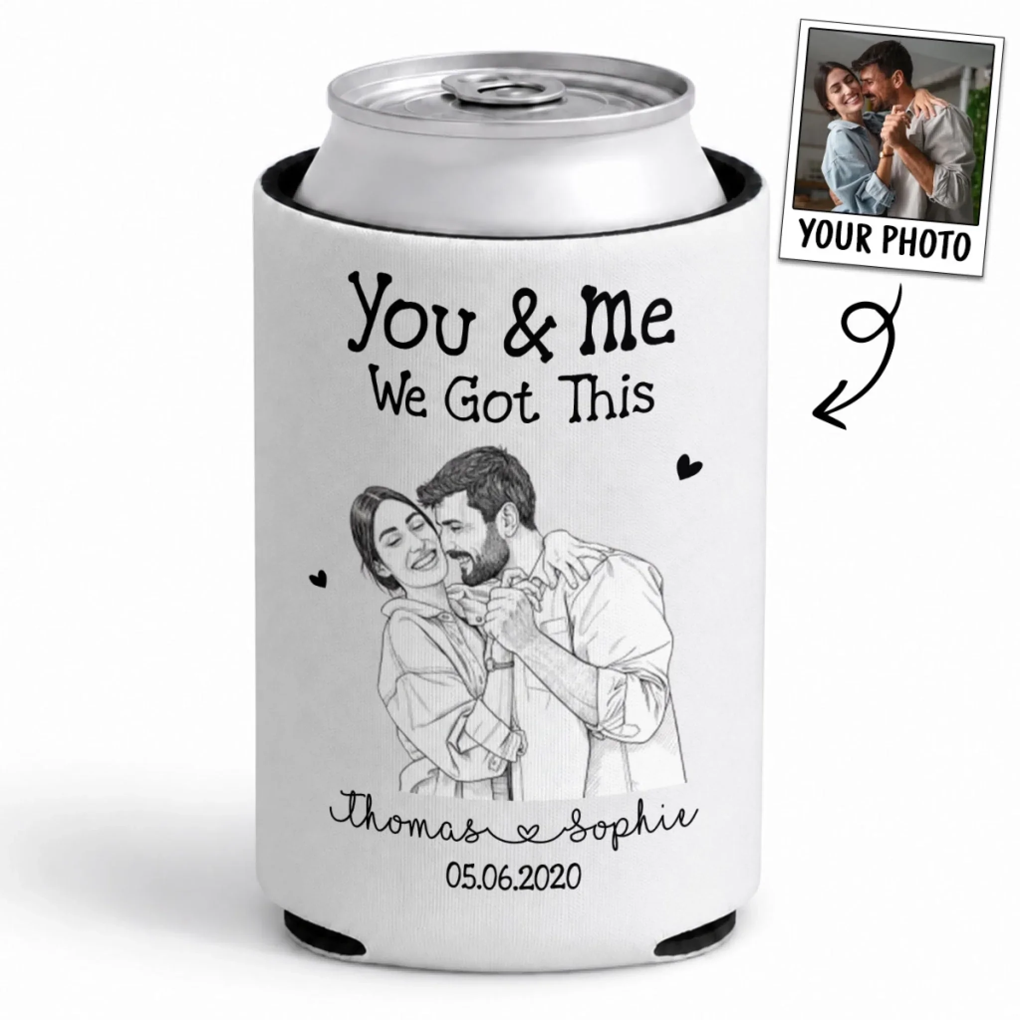 You And Me We Got This - Personalized Custom Skinny Can Cooler