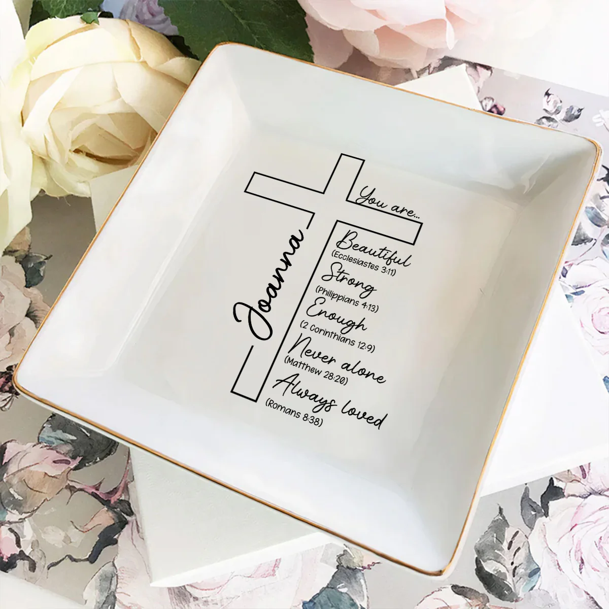 You Are Chosen And Loved - Personalized Custom Jewelry Dish - Image 4