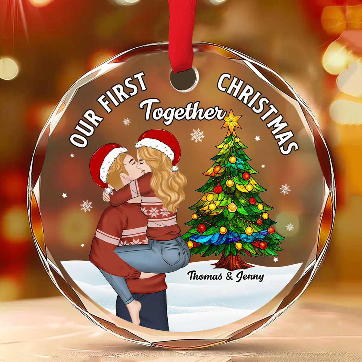 You Are My Beautiful World - Personalized Custom Glass Ornament