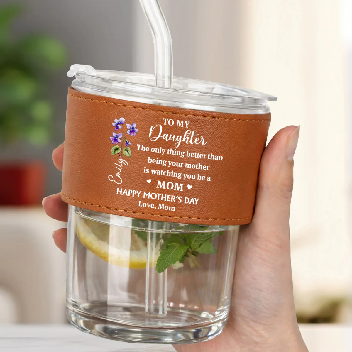 You Are My Greatest Blessing - Personalized Custom Leather Glass Cup