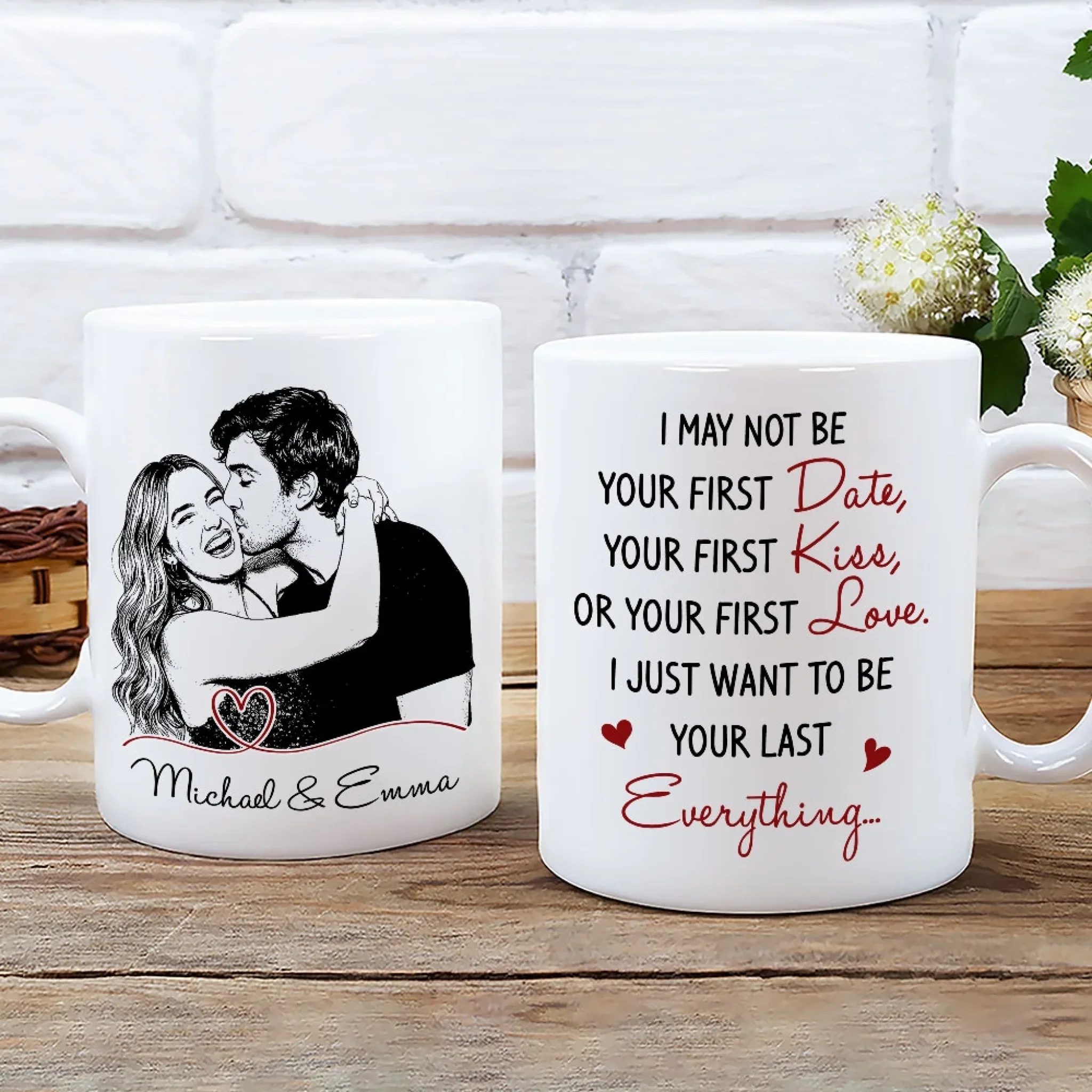 You Are My Last Everything Sketch - Personalized Custom Coffee Mug - Image 2