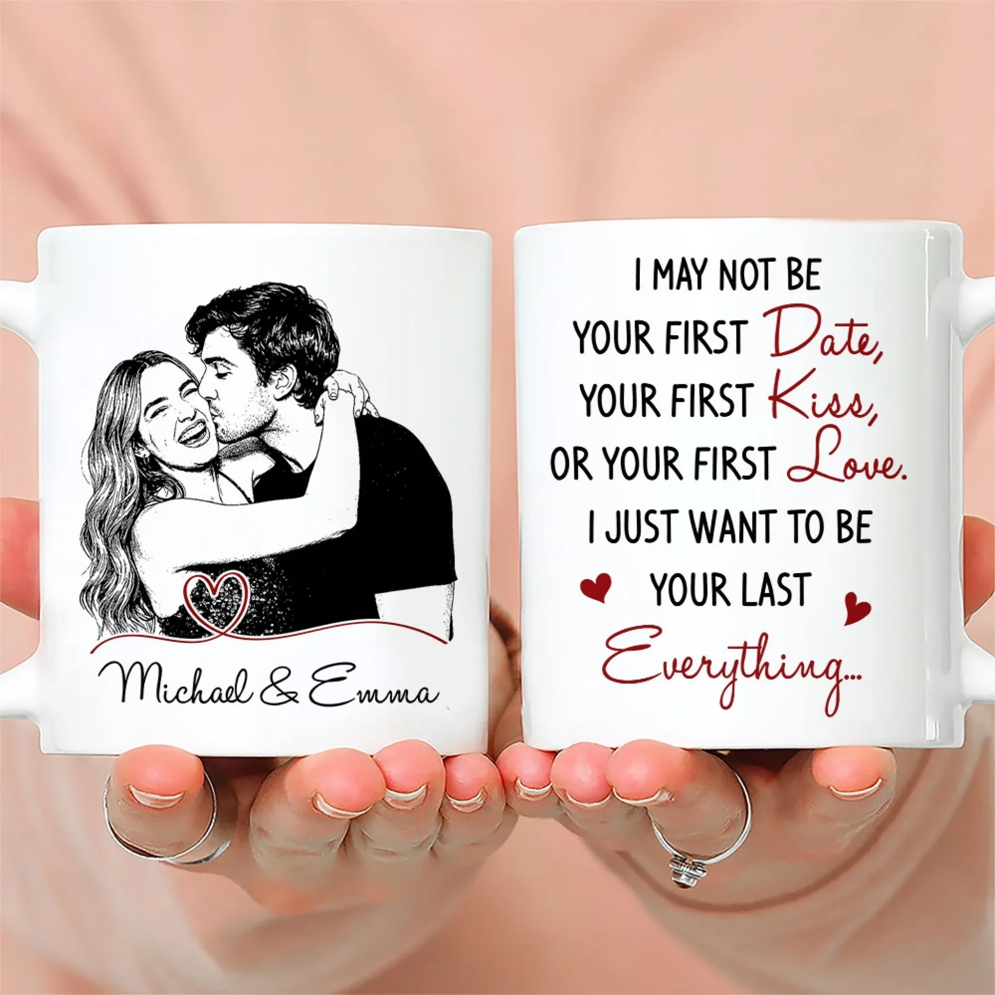 You Are My Last Everything Sketch - Personalized Custom Coffee Mug - Image 4
