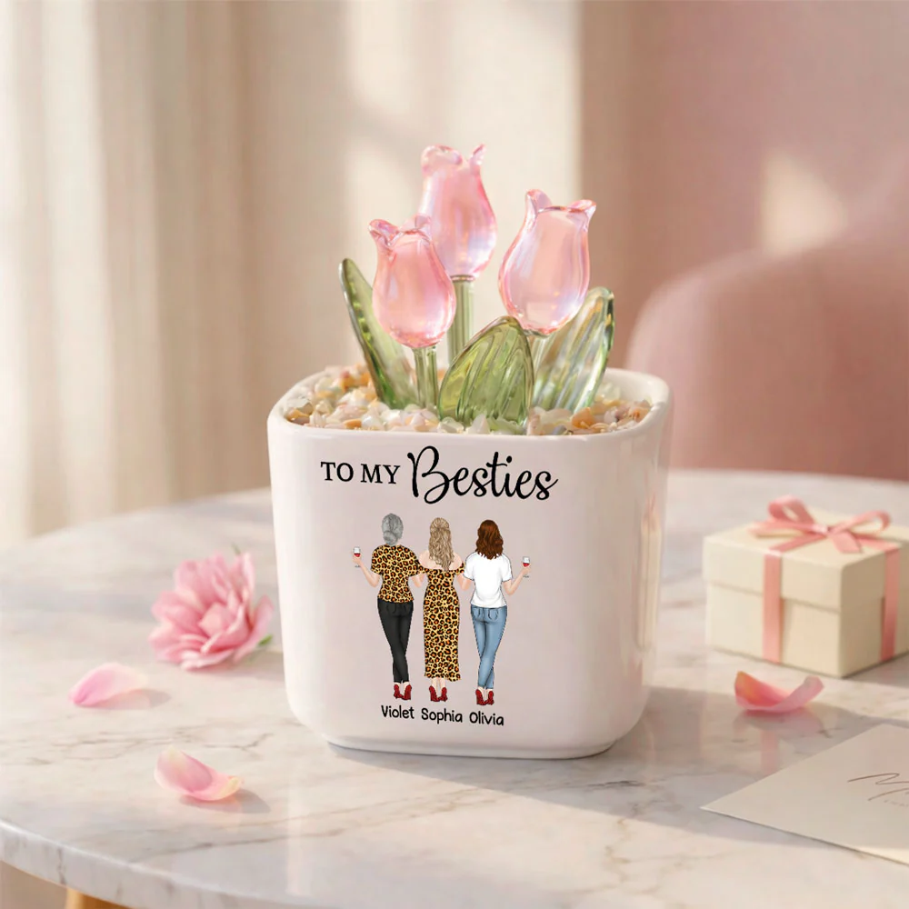 You Are My Soul Sister - Personalized Custom Glass Everlasting Tulips - Image 4