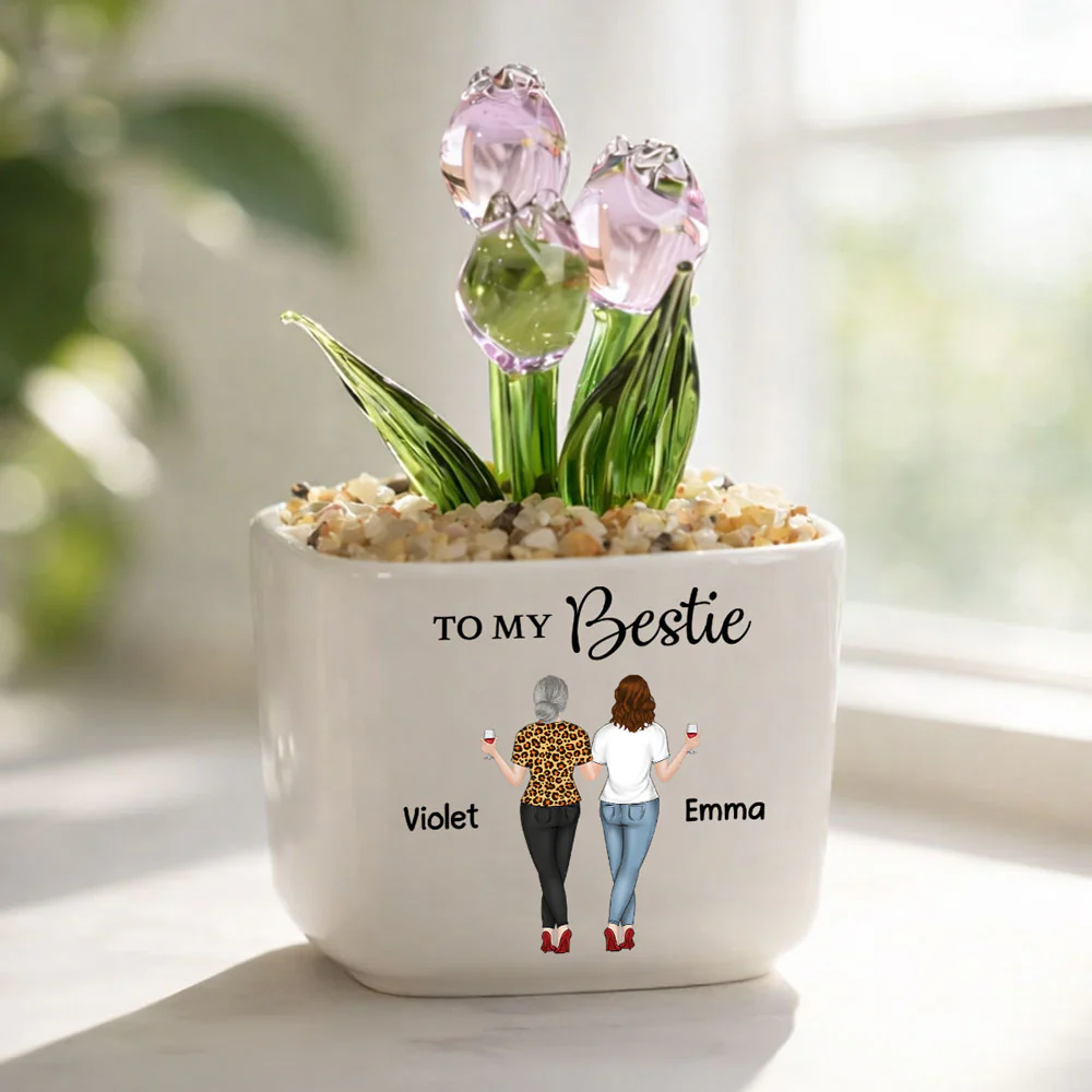 You Are My Soul Sister - Personalized Custom Glass Everlasting Tulips - Image 5