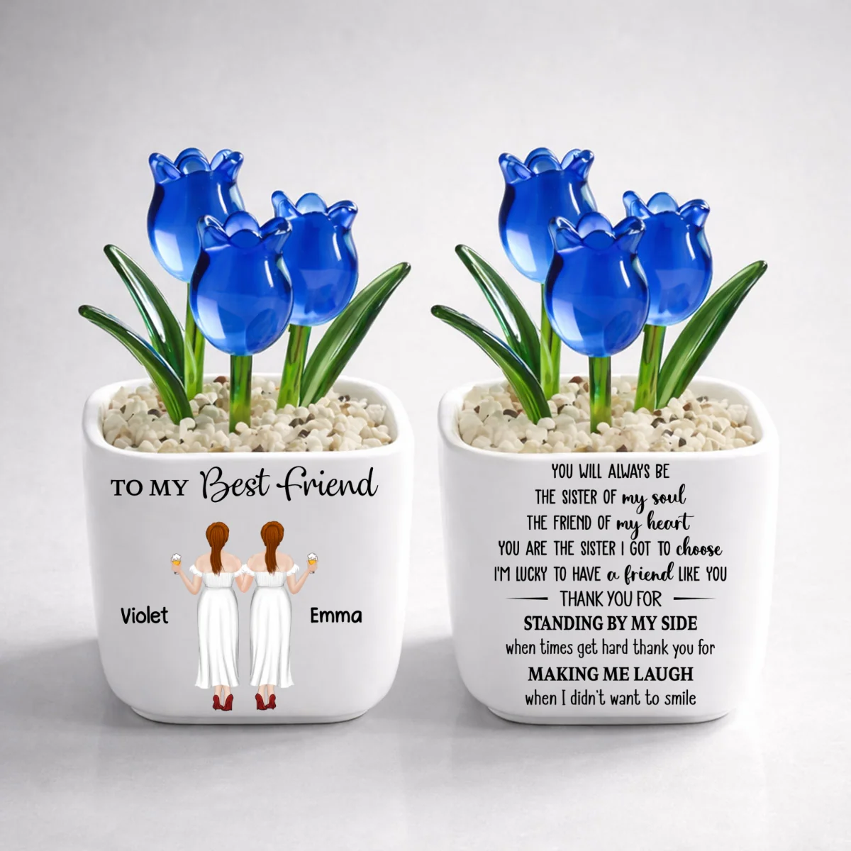 You Are My Soul Sister - Personalized Custom Glass Everlasting Tulips - Image 8